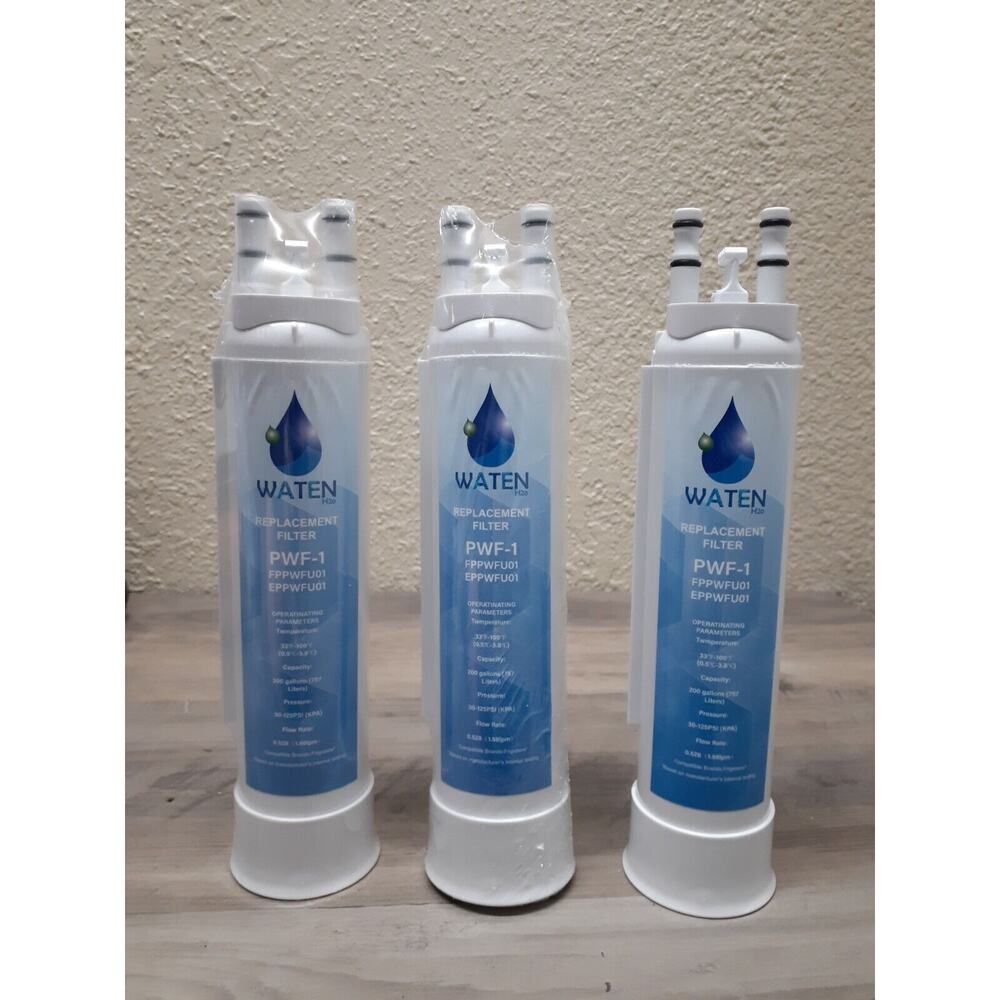 3 Open Box WATEN H20 PWF-1 Water Filters For Frigidaire FPPWFU01, EPPWFU01